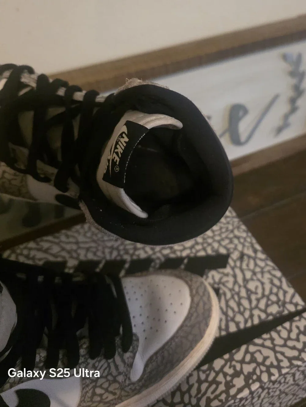 Nike Kids White & Black High-Top Sneakers with Elephant Print